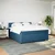 Vidaxl Box spring postelja z vzmetnico modra 180x200 cm žamet