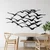 WallXpert metalni zidni ukras 5031, jato galebova u letu, 76 x 38 cm, crni