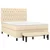 Vidaxl Box spring postelja z vzmetnico krem 140x200 cm blago