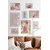 WallXpert set od 8 manjih uramljenih slika Çgs-056, roze letnji motivi – lubenica, morske zvezde, kokteli i labud, beli ram