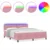 LED Box Spring Krevet Ružičasta 180 x 200 cm Baršun