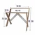 Hanah Home radni sto X, 90 cm, antracit / atlantski bor