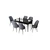 Hanah Home Set Trpezarijski sto i 6 stolica Zen, Sivo-crni