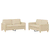 2-dijelni set sofa s jastucima krem od tkanine