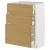 METOD / MAXIMERA Podni element s 3 fioke, bela/Voxtorp im. hrastovine, 60x37 cm