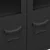 Komoda crna 105 x 35 x 62 cm od metala i stakla