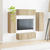 Set zidnog ormarića za TV 4 pcs Sonoma hrast Konstruirano drvo
