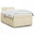 Vidaxl Box spring postelja z vzmetnico krem 120x190 cm blago