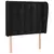 Uzglavlje s ušima crno 93x23x118/128 cm baršunasto