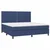 Vidaxl Box spring postelja z vzmetnico LED modra 200x200 cm blago