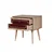 HANAH HOME Two 621 Noćni stočić, 2 fioke, 60x61x40cm, Krem-bordo