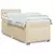 VIDAXL Box spring postelja z vzmetnico krem 90x190 cm blago