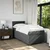 Vidaxl Box spring postelja z vzmetnico temno siva 90x200 cm blago