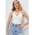 Trend Alacati Stili Ženska bluza bez rukava Alc-X13512, V-izrez, Bela