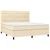 Vidaxl Box spring postelja z vzmetnico krem 180x200 cm blago