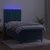Vidaxl Box spring postelja z vzmetnico LED temno modra 90x200 cm žamet