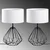 Opviq Set Stonih lampi Diamond-S-706, 25x25x43 cm, IP20, 2 komada, Belo-crna