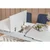 Hanah Home Set trpezarijski sto, 2 trpezarijske stolice i klupa Vina 1048 Belo-Tamnoplavi
