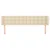 Vidaxl Vzglavje z ušesi krem 203x23x78/88 cm blago