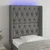 Vidaxl LED posteljno vzglavje temno sivo 83x16x118/128 cm blago