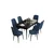 Hanah Home Set Trpezarijski sto i 6 stolica Are, Plavo-crni