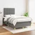 vidaXL Box spring postelja z vzmetnico temno siva 120x190 cm blago