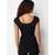 Trendyol Black Fitted Boat Neck Stretchy Snap Fastener Knitted Bodysuit