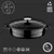 Saucepan, cast iron, 28 cm, Folk range, black - LAVA brand