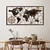 Wallity World Map Zidna dekoracija, 120x60cm