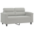 3-dijelni set sofa s jastucima svjetlosivi od mikrovlakana