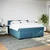 Vidaxl Box spring postelja z vzmetnico modra 180x200 cm žamet