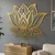 WallXpert metalni zidni ukras DCV-1122-MT, cvet lotosa u stilu mandale, 60 x 60 cm, zlatni