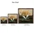 WallXpert uramljena MDF slika DOS067-50, dve bele čaplje ispred zlatnog sunca, 50 x 50 cm