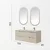 Skye Decor Set kupatilskog ormarića sa umivaonikom i ogledalom, 2 dela, Bež