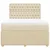vidaXL Box spring postelja z vzmetnico krem 140x190 cm blago