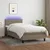 vidaXL Box spring postelja z vzmetnico LED taupe 100x200 cm blago