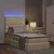 Vidaxl LED Postelja za Shranjevanje z Blazino Krema 100 x 200 cm Blago