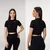 RING Active Crop Top Jet Black