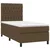 Vidaxl Box spring postelja z vzmetnico LED temno rjava 90x190 cm blago