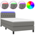 vidaXL Box spring postelja z vzmetnico LED temno siva 100x200 cm blago