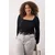 Trendyol Curve Ženska bluza Tbbaw25Af00041, Crna