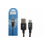 Hoco podatkovni kabel Type C na USB 2m 3A črn pleten