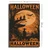WallXpert slika na platnu 70100HALC-008, retro Halloween poster sa ukletom kućom i punim mesecom, 70 x 100 cm