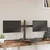 Dvostruki nosač za monitor crni čelični VESA 75/100 mm