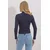 Trend Alacati Stili Ženska bluza dugih rukava ALC-X11249, Rolka, Teget