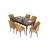 Hanah Home Set Trpezarijski sto i 6 stolica Eva, Oker-braon