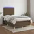 Vidaxl Box spring postelja z vzmetnico LED tem. rjava 120x200 cm blago