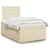 Vidaxl Box spring postelja z vzmetnico krem 120x190 cm blago