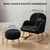 ATELIER DEL SOFA Fotelja i tabure Dugmeli Black