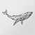 Opviq Zidna dekoracija Whale 1, 56x31 cm, 1.2mm, Crna